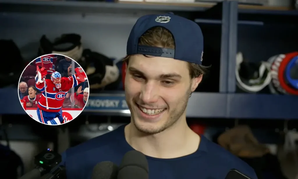 Juraj Slafkovsky fires a playful jab at Dobes after his bounce-bac