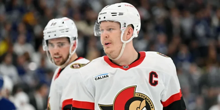 Brady Tkachuk skating for the Ottawa Senators