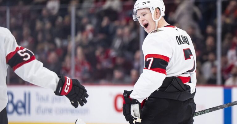 Tkachuk scores first goal as Senators end road trip with 'massive' win over Canadiens