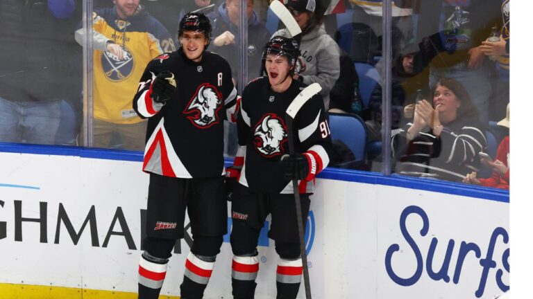 Tage Thompson's hat trick leads Sabres over Montreal Canadiens