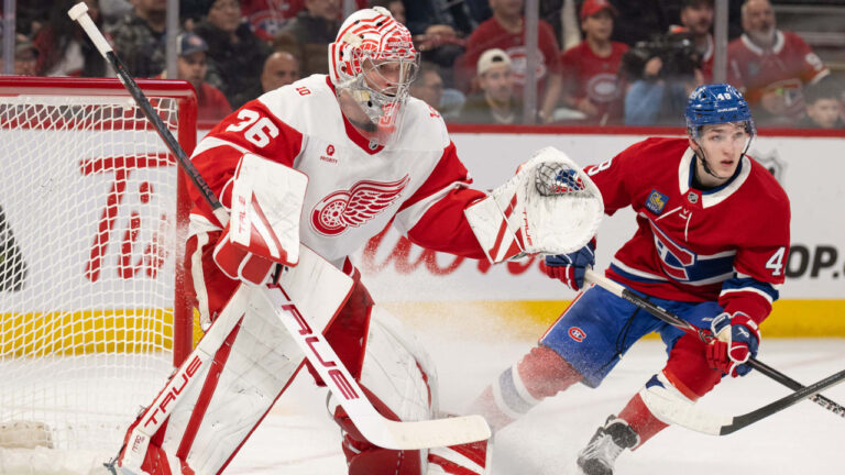 Gibson, DeBrincat power Red Wings past Canadiens
