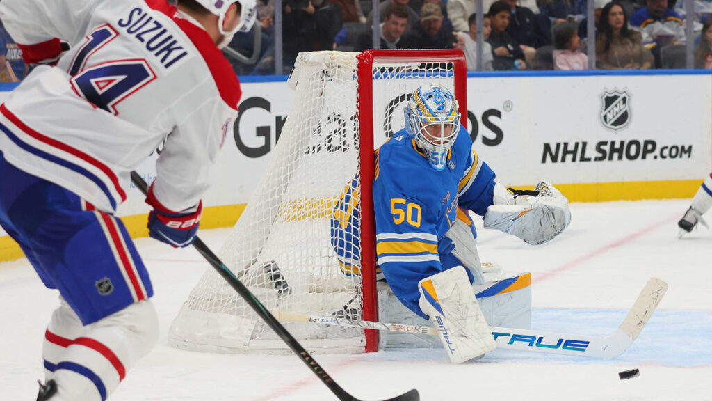 Binnington gets 1st shutout of season, Blues defeat Canadiens