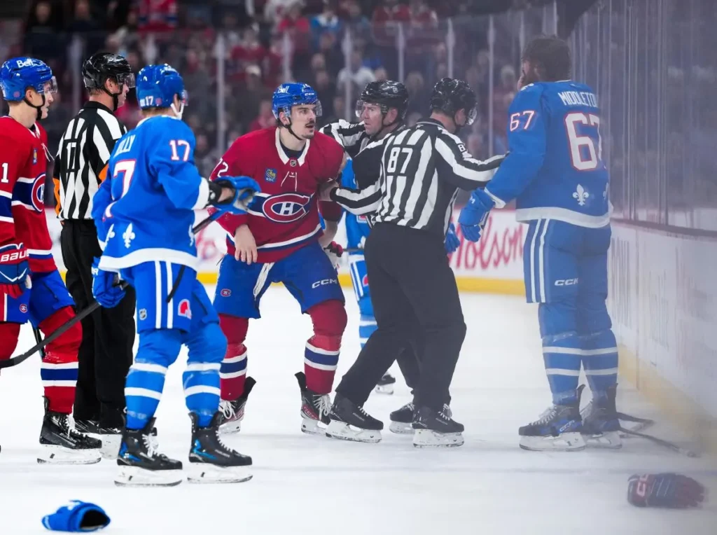 Arber Xhekaj's reduced role under Martin St-Louis ahead of playoffs draws reaction from Georges Lara