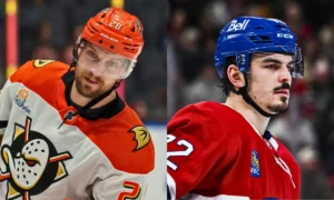 Montreal Canadiens defenseman Arber Xhekaj (72) looks on against the Vancouver Canucks during the first period at Bell Centre.