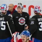 Photo of Jakub Dobes, Jacob Fowler and Samuel Montembeault.