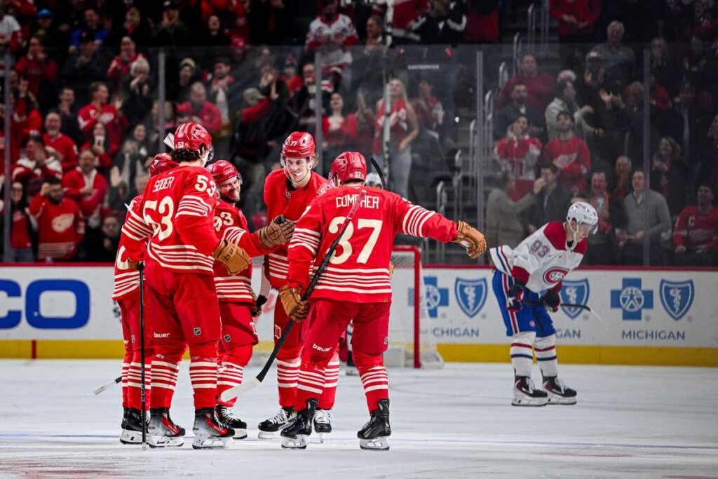 NHL roundup: Detroit Red Wings claim huge win over Montreal Canadiens