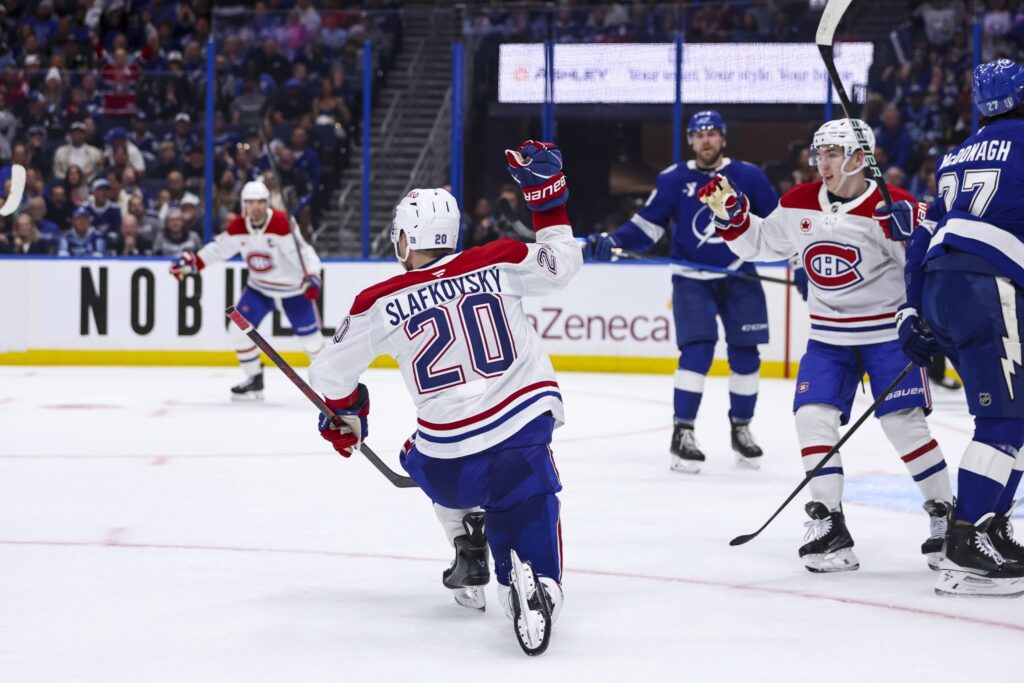 Canadiens’ Slafkovsky Wins Game 1 with Record-Tying Hat Trick - The Hockey Writers - Montreal Canadiens