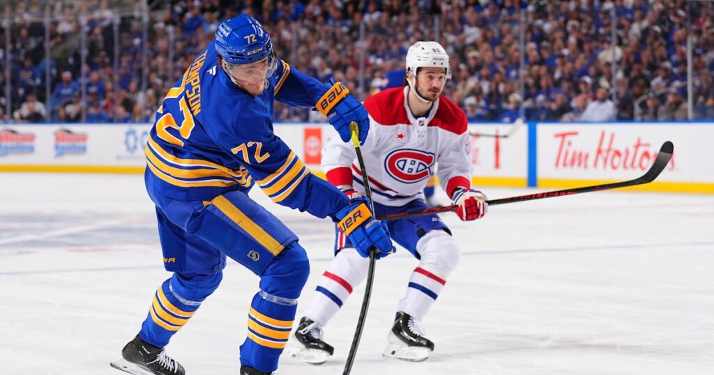 Buffalo Sabres lead Montreal Canadiens after goal-filled first period