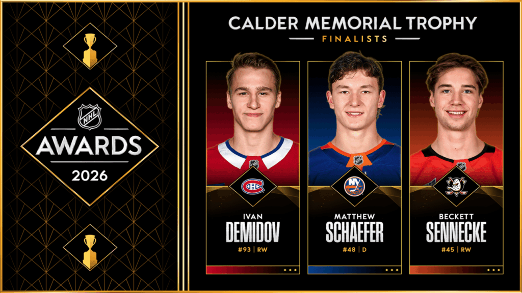 Demidov, Schaefer, Sennecke voted Calder Trophy finalists