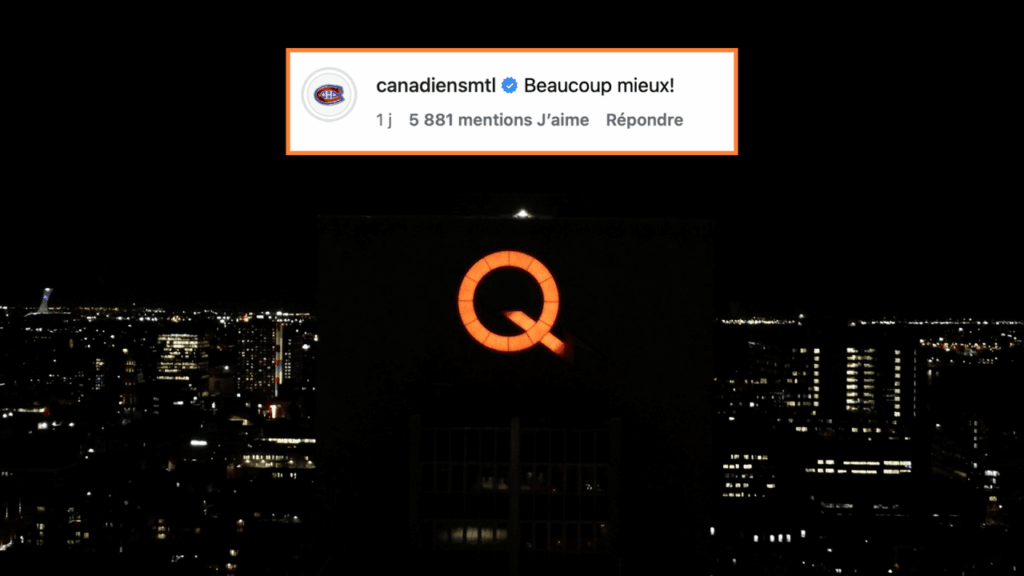 Hydro-Québec changes logo at headquarters in support of the Canadiens
