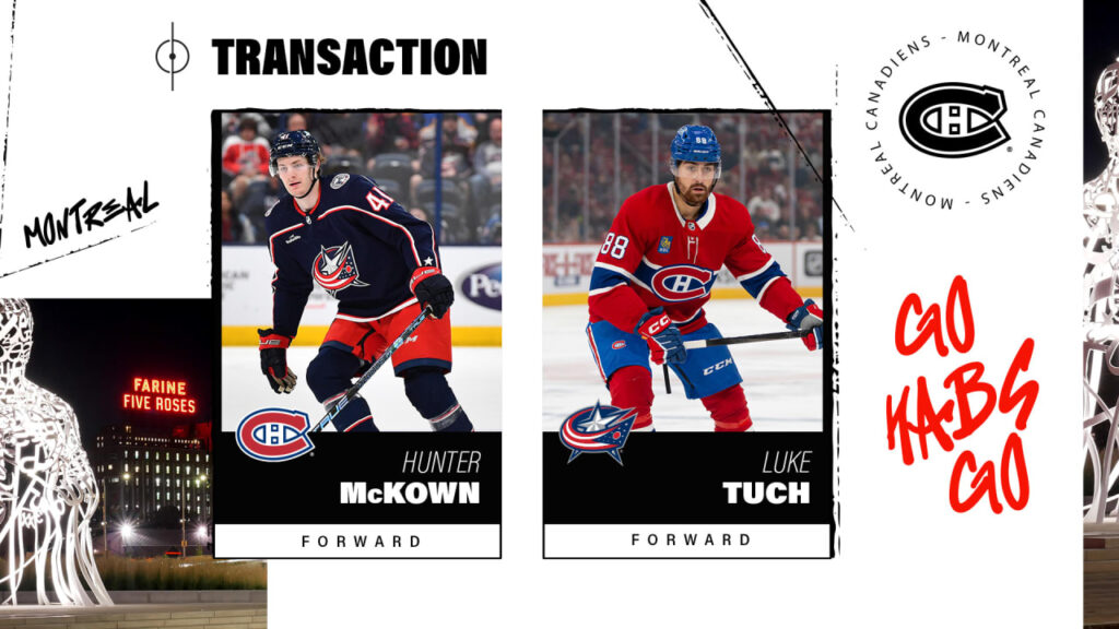 Canadiens acquire forward Hunter McKown from the Columbus Blue Jackets
