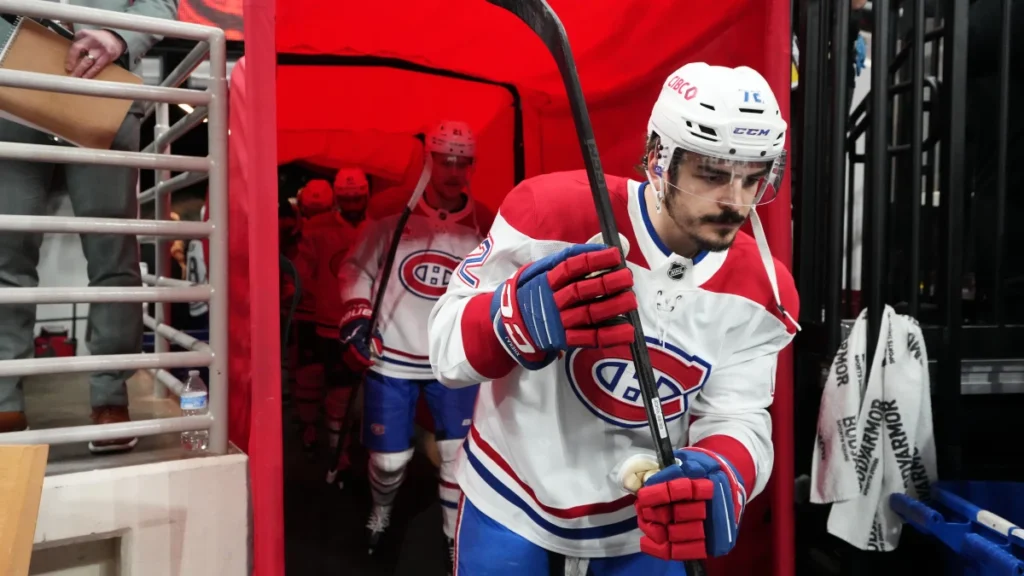 Montreal Canadiens defenseman Arber Xhekaj (72) walks to the ice for warmups before game five of the Eastern Conference Final of the 2026 Stanley Cup Playoffs against the Carolina Hurricanes at Lenovo Center.