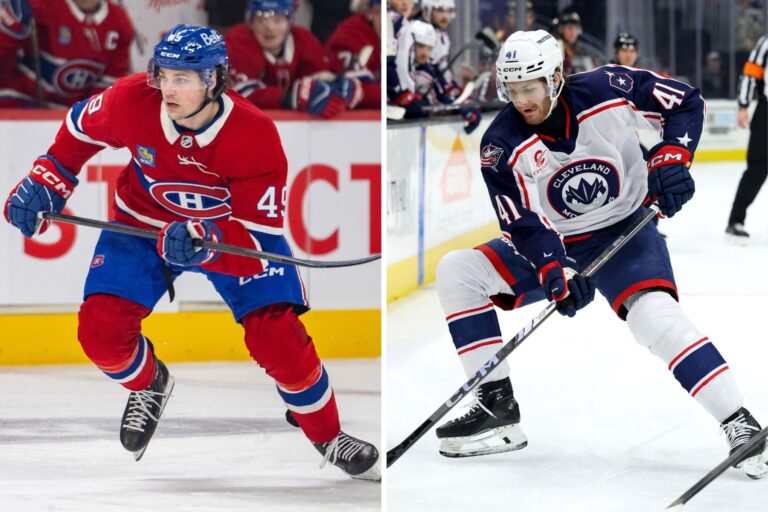 Jared Davidson (L) and Hunter McKown are expected to start the 2026-27 season in Laval (John Mahoney/Gazette and Frank Jansky/Icon Sportswire via Getty Images)