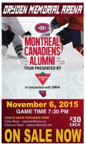 Montreal Canadiens Alumni Stopping In Dryden