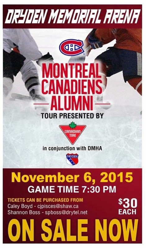 Montreal Canadiens Alumni Stopping In Dryden