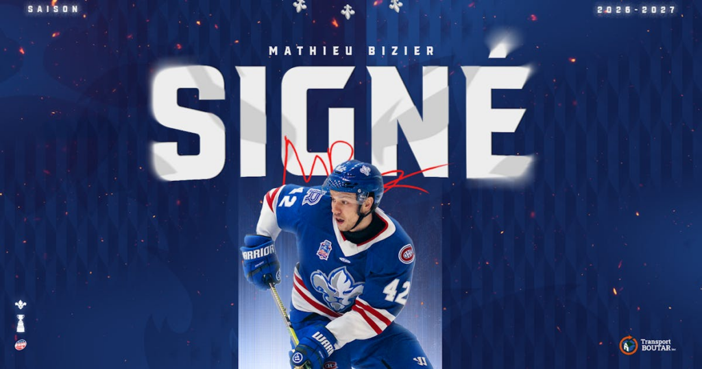 Trois-Rivières Lions | After a Strong Finish to the Season, Mathieu Bizier Returns to the Lions