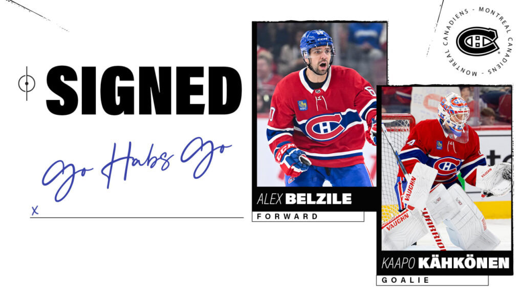One-year contracts for Alex Belzile and Kaapo Kahkonen