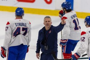 Martin St-Louis on the ice during practice